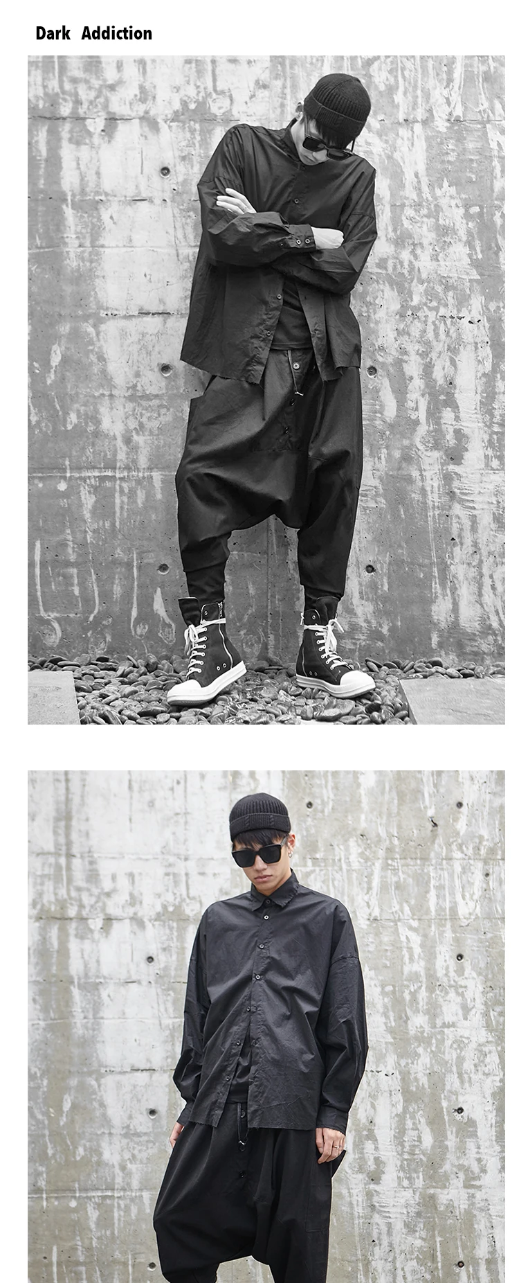 Мужские повседневные свободные штаны-шаровары в японском стиле с заниженным шаговым швом, Мужская Уличная одежда в стиле хип-хоп, готические брюки, мужские спортивные штаны для бега, темные