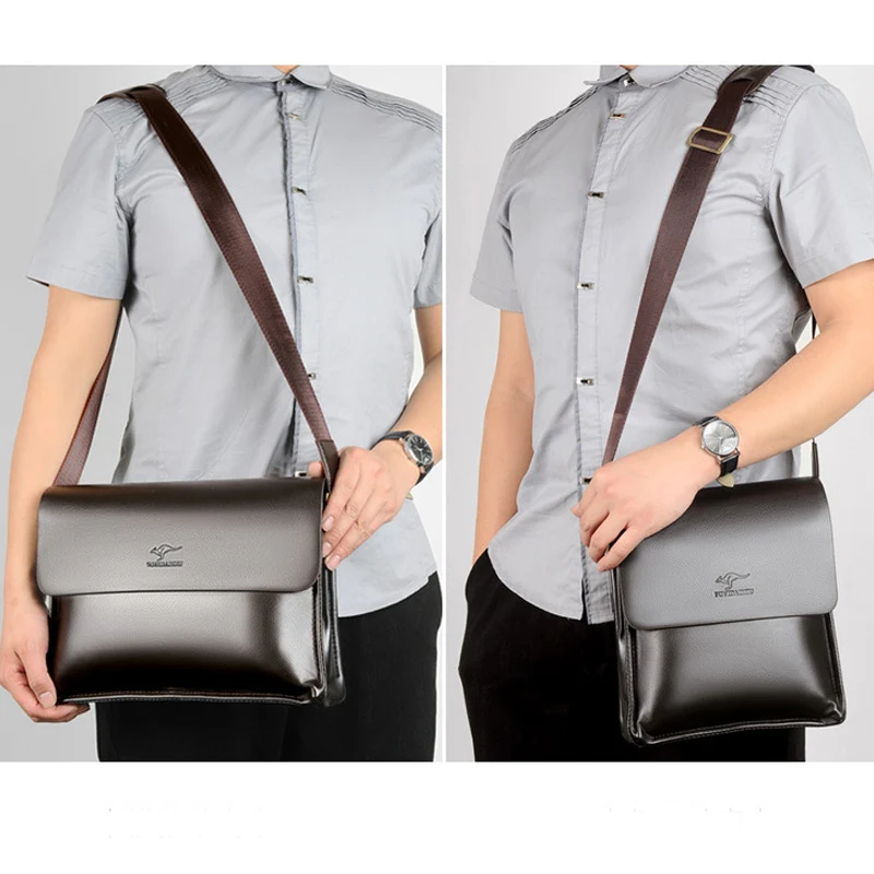 الكنغر الرجال حقيبة الأزياء بو الجلود Crossbody حقيبة الكتف الرجال حقيبة ساع خمر عارضة مصمم حقائب رجل أكياس