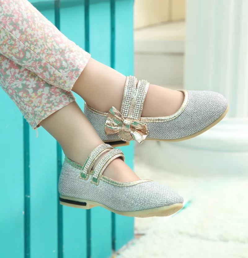 HOT!! 2015 New Kids Wedding Shoes for Girls Princess Dancing Shoes