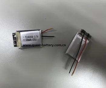 

1S1P 402030 li-po lipo 3.7v li-polymer battery cell 180mAh with pcb with lead wires