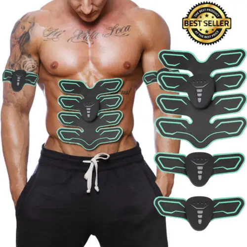 

FOUAVRTEL Rechargeable Ultimate ABS Simulator EMS Training Body Abdominal Muscle Exerciser ABS Arms Back Abdomen Muscle Trainer