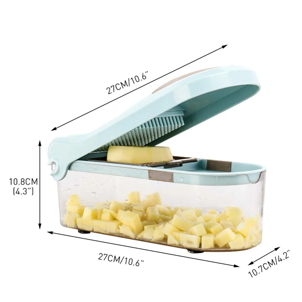  Multifunction Stainless Steel Press Grater Slicing Cutter Adjustable Carrot Grater Onion Dicer Radi - 32951876658