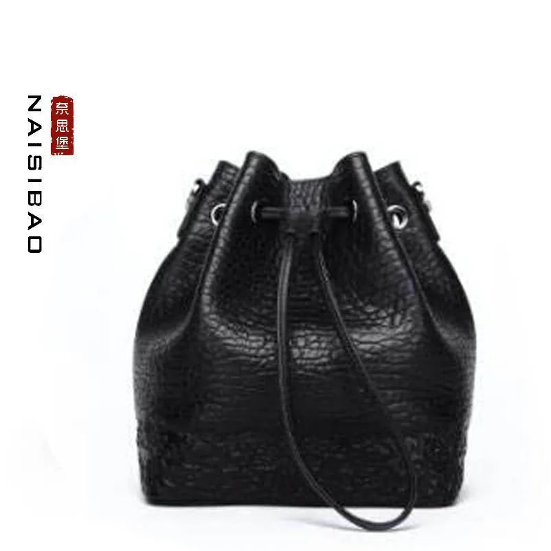 

NASIBAO 2019 New Women Genuine Leather bag Embossed Handbags Top Cowhide Fashion luxury women Leather shoulder Crossbody bag