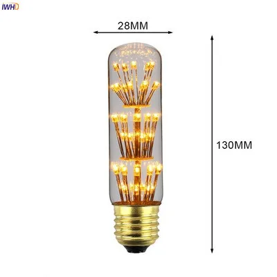 IWHD All Star Bombillas Edison светильник лампа E27 2 Вт 220 В промышленная декоративная лампа ретро винтажная лампа Ampul Bombillas - Цвет: T10