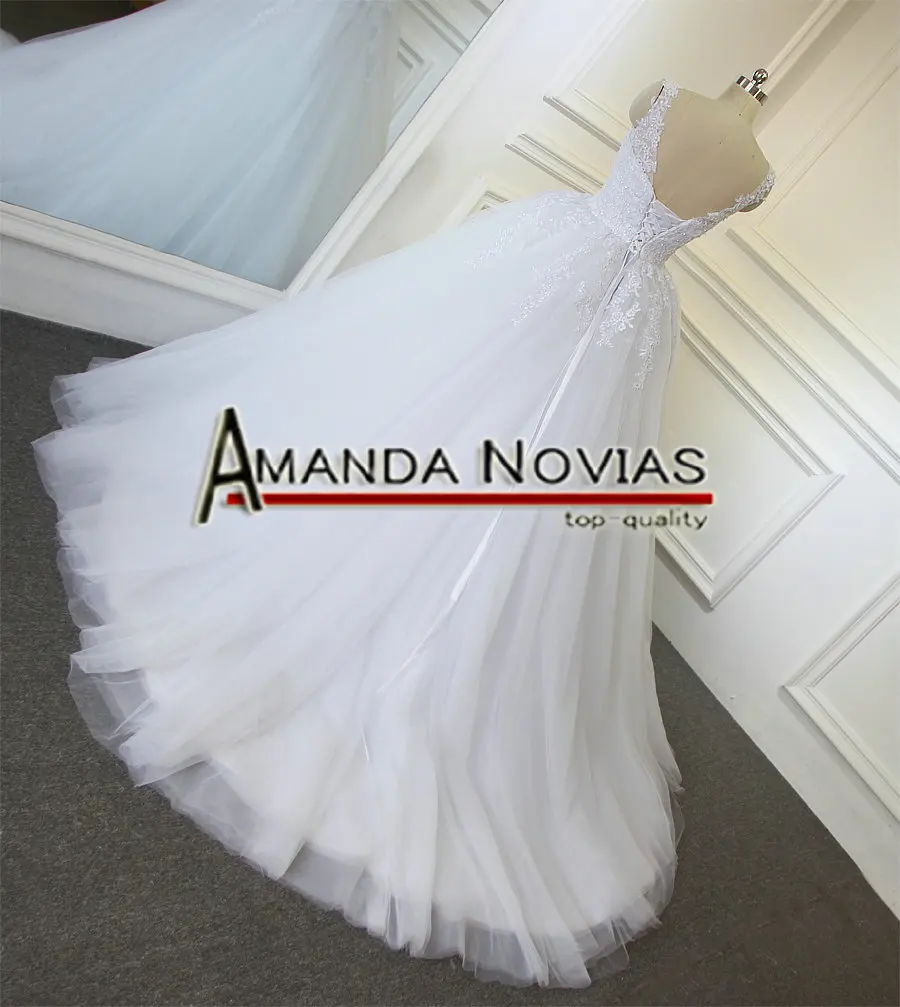 2019 Аманда новиас новый дизайн простой тюль свадебное платье с бретели для нижнего белья