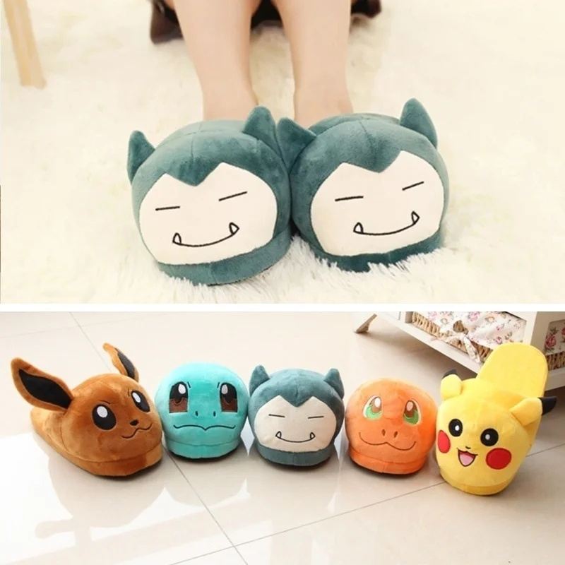 

Sycatree Baby Kids Winter Warm Pokemon Snorlax Pikachu Cartoon Home Slippers Indoor Floor Shoes Non Slip House Shoes