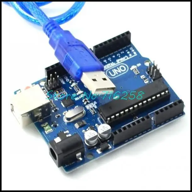 

cheapest and best quality One set UNO R3 Official Box ATMEGA16U2+MEGA328P Chip For Arduino UNO R3 Development board + USB CABLE