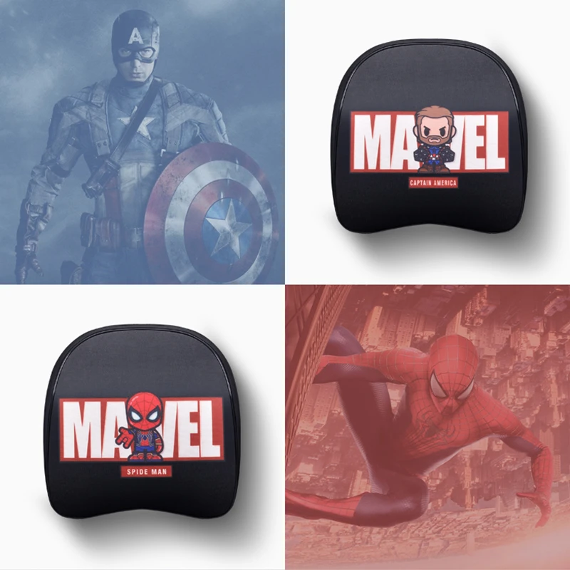 new marvel headrest car neck pillow avengers iron man captain america spider man thanos pillow for cars seat auto accessories