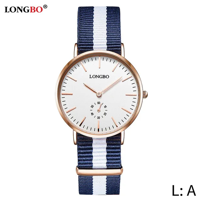 

LONGBO Women Luxury Casual Analog Wrist Watches NATO Nylon Watchband Girl Geneva Quartz Clock 80255