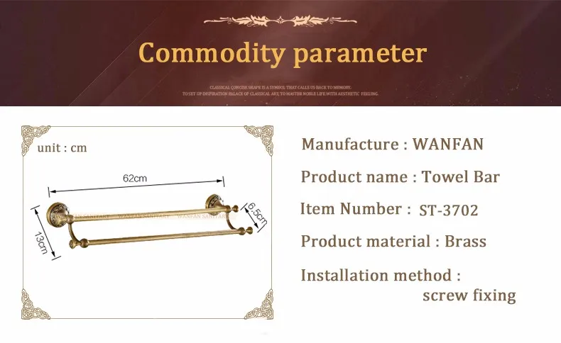 Ретро Стиль Держатель для двух полотенец в европейском стиле Стиль полотенце Аксессуары для ванны настенная Вешалка Античная латунная стойка для полотенец DG-8312F