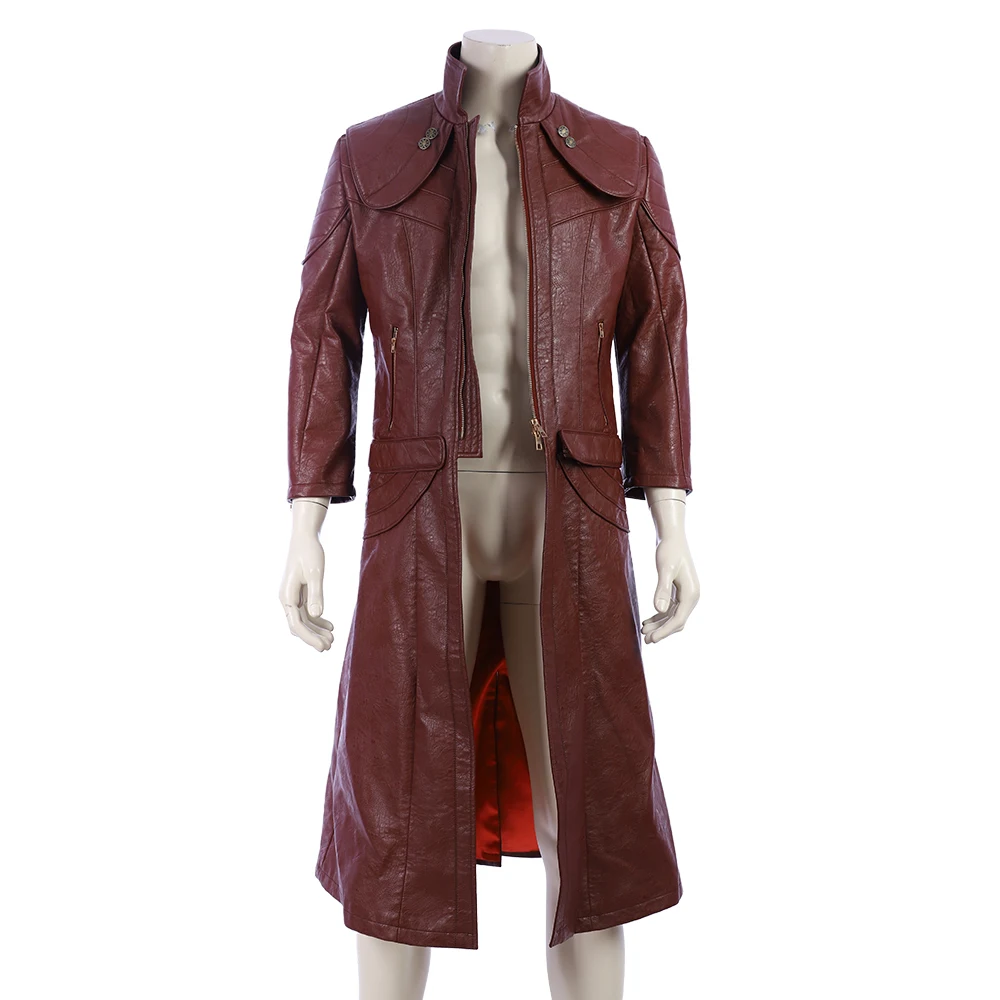 

Halloween DMC game Dante cosplay Costume long leather jacket custom made size set High Quality