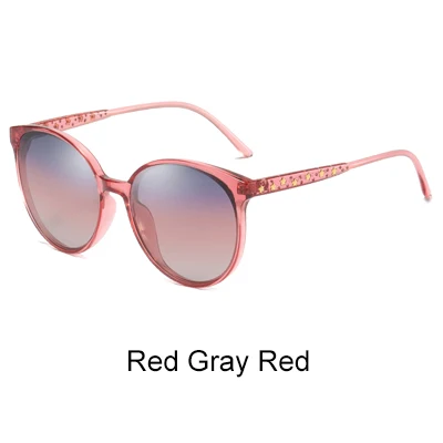 Ralferty, роскошные женские солнцезащитные очки, женские поляризационные, UV400, солнцезащитные очки, женские, круглые, градиентные, Звездные, очки для вождения, солнцезащитные очки, D201951 - Цвет линз: Red Gray Red