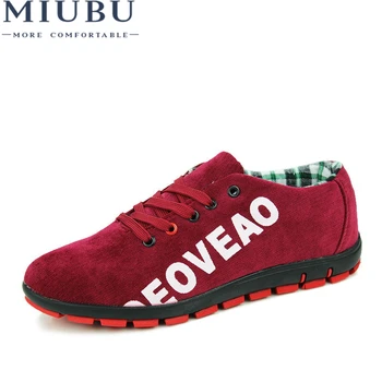 

MIUBU 2020 New Fashion Canvas Shoes For Men Low Style Comfortable Denim Mens Shoes Lace up Flats Casual Shoes Man Summer