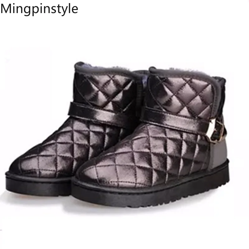 

2018 Winter New Women's Snow Boots Waterproof Cotton Shoes Velvet Padded Warm Cotton Boots Mujer Fur Ankle Boots