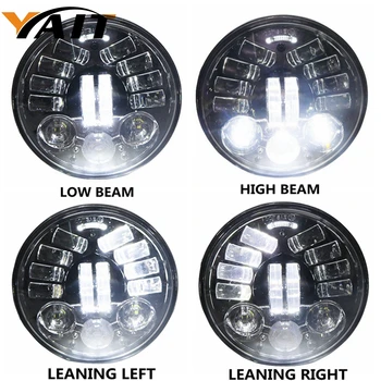 

Yait 1x 5-3/4 5.75" inch black Projector LED Headlight Bulbs Fit for Sportster, Iron 883, Dyna, Street Bob FXDB