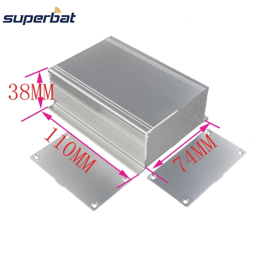 Superbat 4.33 * 2.91 * 1.50 * 실버 압출 알루미늄 인클로저 전자 프로젝트 케이스 (기기 PCB 증폭기용) 110*74*38mm