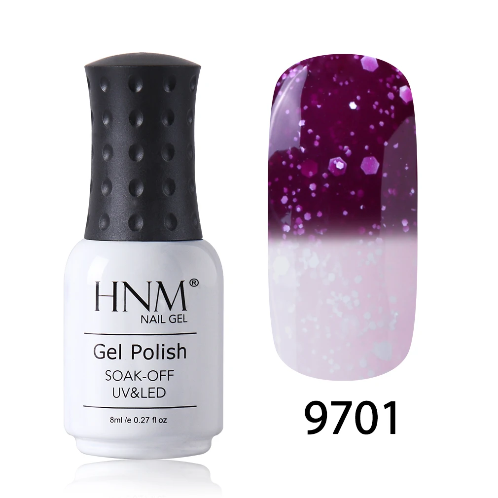 HNM 8 мл Снежинка Thremal УФ-гель для ногтей Полупостоянный светодиодный лак для ногтей Впитывается от изменения цвета Гибридный лак Эмаль - Цвет: 9701
