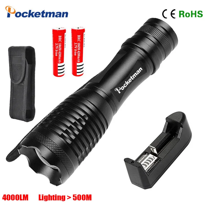 

ZK50 XM-L T6 4000LM high power E17 CREE led torch Aluminum led flashlight torches Accessories light for AAA or 18650 battery
