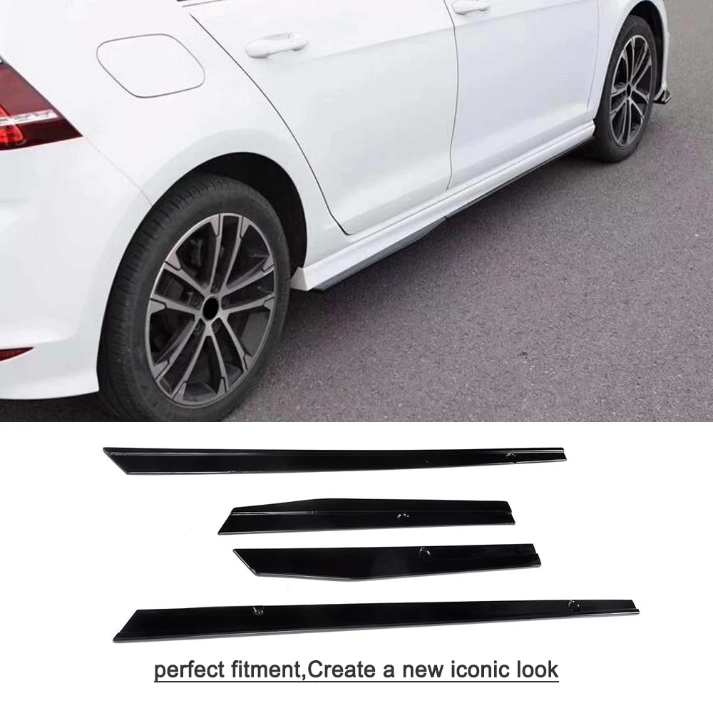 Murah PP Hitam Sisi Rok Celemek Pintu Pelindung Dagu Kit Guard untuk Volkswagen VW Golf 7 7.5 R R Line Hatchback 2014 2018 4 PC Beli PP Hitam Sisi Rok Celemek Pintu Pelindung Dagu Kit Guard untuk Volkswagen VW Golf 7 7.5 R R Line Hatchback 2014 2018 4 PC
