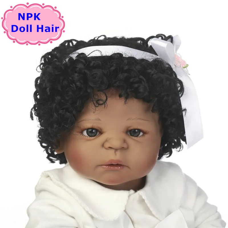 NPK Африканский стиль короткий завиток волос для 55-57 см Reborn Girl Кукла/полная силиконовая кукла горячая кукла аксессуары
