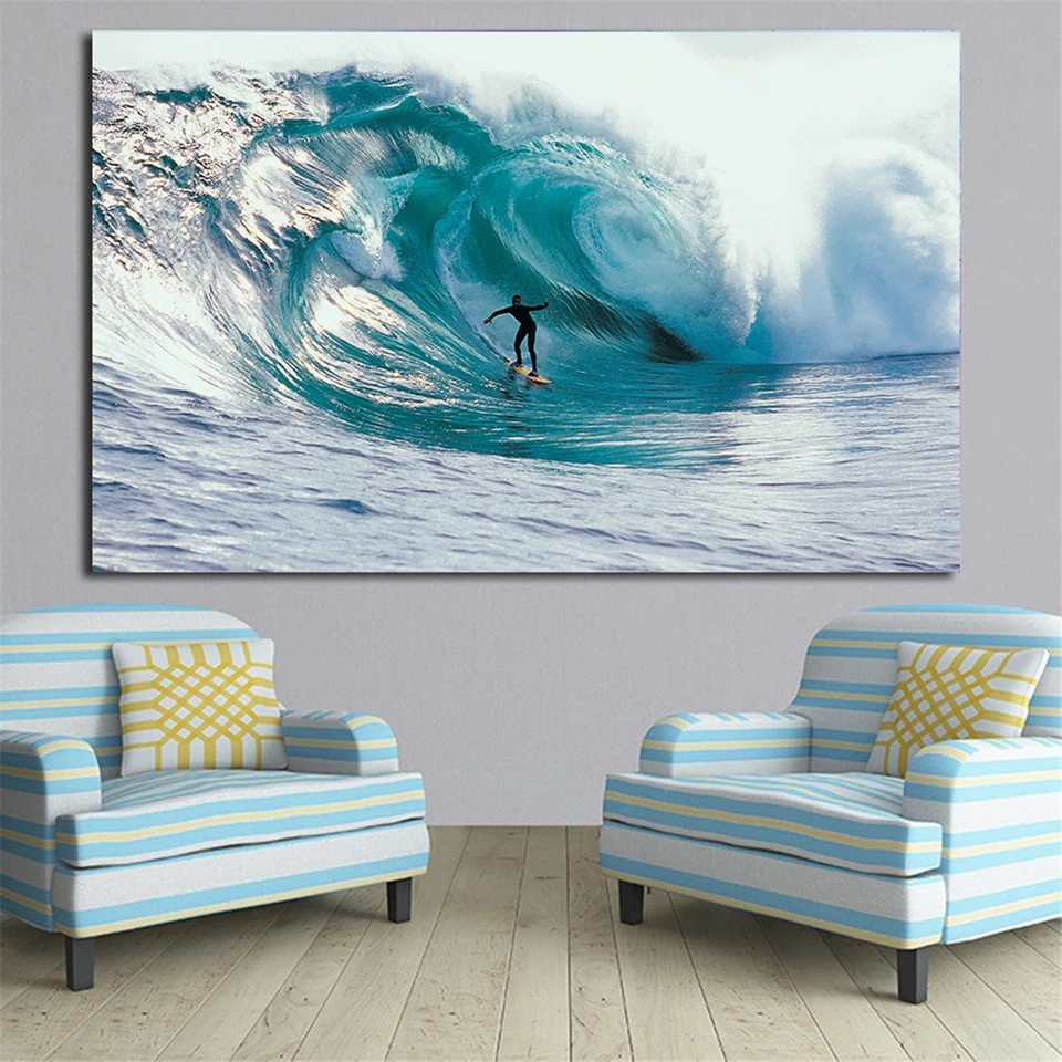 Canvas Pictures Wall Art Frame 1 Piece Extreme Sports Surfing Speed