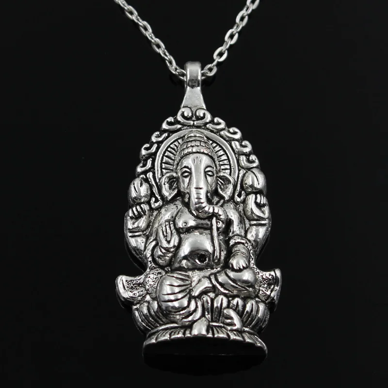

new fashion round cross chain short long Mens Womens silver Ganesha buddha elephant Pendants 40cm 45cm 50cm 60cm necklace
