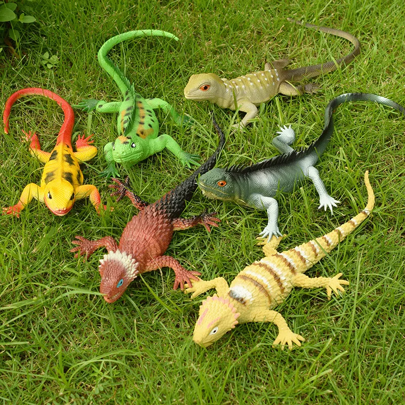 Tricky vent toy Lizards Reptile Simulation plastic forest wild animal model toys ornaments Lifelike PVC home decor Gift For Kids