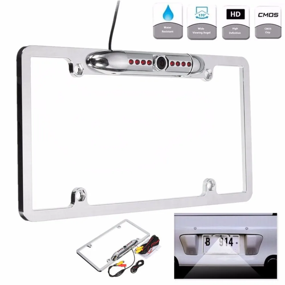 

newProfessional Car Rear View Backup Camera 170 Degree IR Night Vision US License Plate Frame Mount CMOS Camera Waterproof Hot