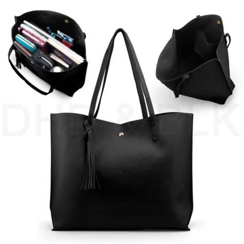 

PU Leather Large capacity Women Leather Handbags Lady Large Tote Bag Female Pu Shoulder Bags Bolsas Femininas Sac A Main pink