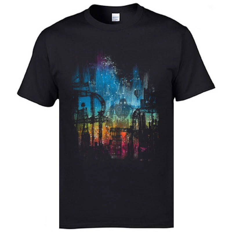 The last great carnival Summer Top T-shirts for Men Cotton Summer Autumn Tops Shirt Top T-shirts Short Sleeve Company Crew Neck The last great carnival black