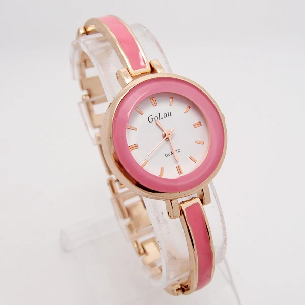 Горячая Распродажа, красочные часы-браслет для женщин, Дамская мода, платье, кварцевые наручные часы, Relojes Mujer GO104