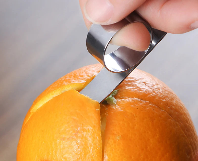 2Pcs Orange Peelers Easy Open Orange Peeler Stainless Steel Lemon Parer Citrus Fruit Skin Remover Slicer Peeling Kitchen Gadgets