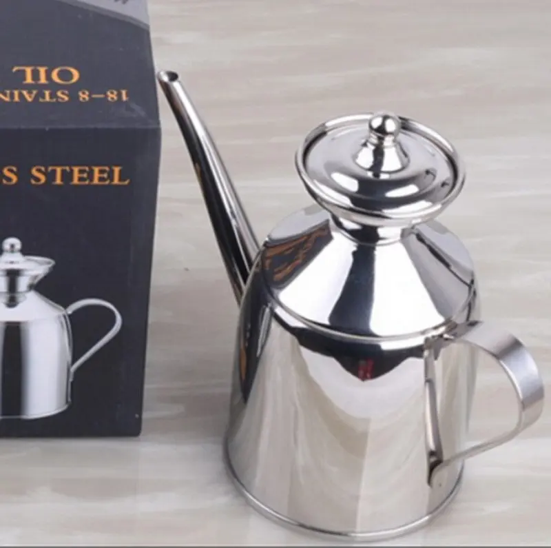 500ml Stainless steel oiler pourer kitchen tool vintage oil bottle soy sauce vinegar body oil bottle with spout