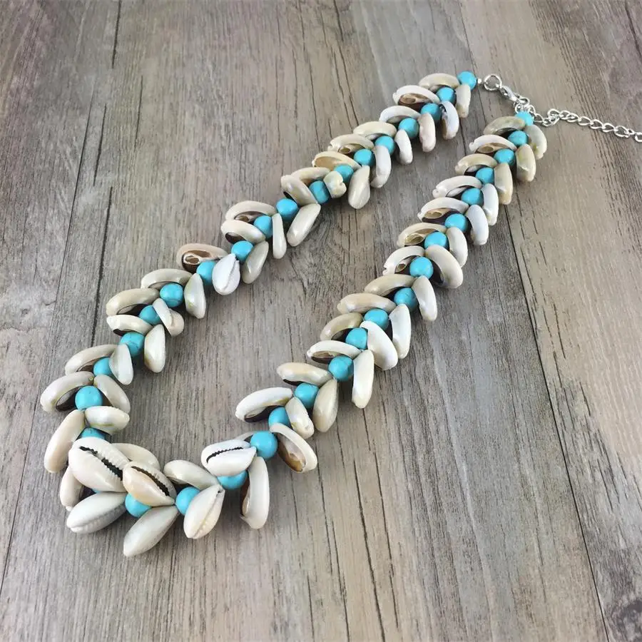 

Boho Puka Natural Shell Necklace Women Seashell Rope Chain Custom Choker Necklace Handmade Long collier femme Jewelry