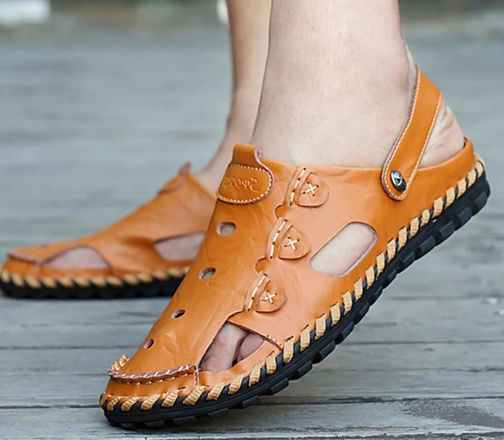 mens sandals Outdoor High quality Genuine leather Sandals erkek