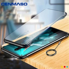For Oneplus 7 Pro Case Luxury Frameless Transparent Matte Ring Soft Edge Shockproof Cover Cenmaso for OnePlus 7 Case Cover