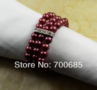 

pearl chain napkin ring many colors, beaded wedding napkin holder,