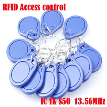 ; набор из 10 шт. 13,56 МГц RFID Ключ-брелок MFS50 IC карты nfc тег для контроля доступа по отпечаткам бесконтактных M1 карты для стояночных бирок