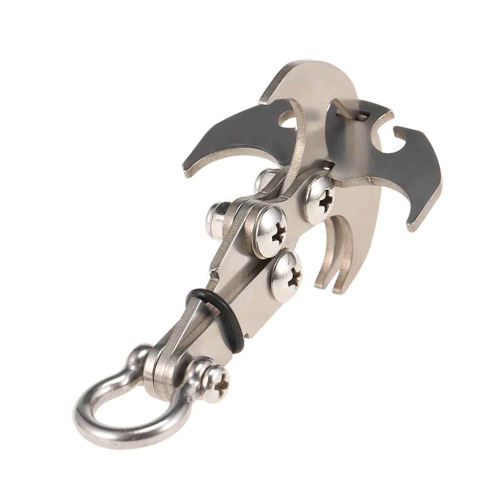 

Outdoor Stainless Steel Grappling Hook Climbing Claw Survival Folding Carabiner Gravity Grab
