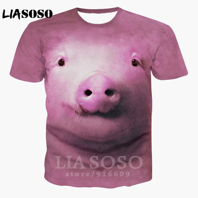 

3D print animal tshirt pig face top t-shirt anime kids fashion t shirt funny Harajuku tees women men Wild boar Short sleeve A160