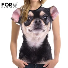 Forudesigns Kawaii Чихуахуа Для женщин футболка женская Топы корректирующие женские Рубашки для мальчиков для Обувь для девочек с короткими рукавами Футболки для девочек спортивные Бег померанский шпиц Футболки для девочек