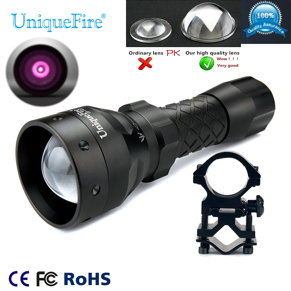 UniqueFire 1407 IR 940nm Night Vision Flashlight Torch Zoomable 3 Modes