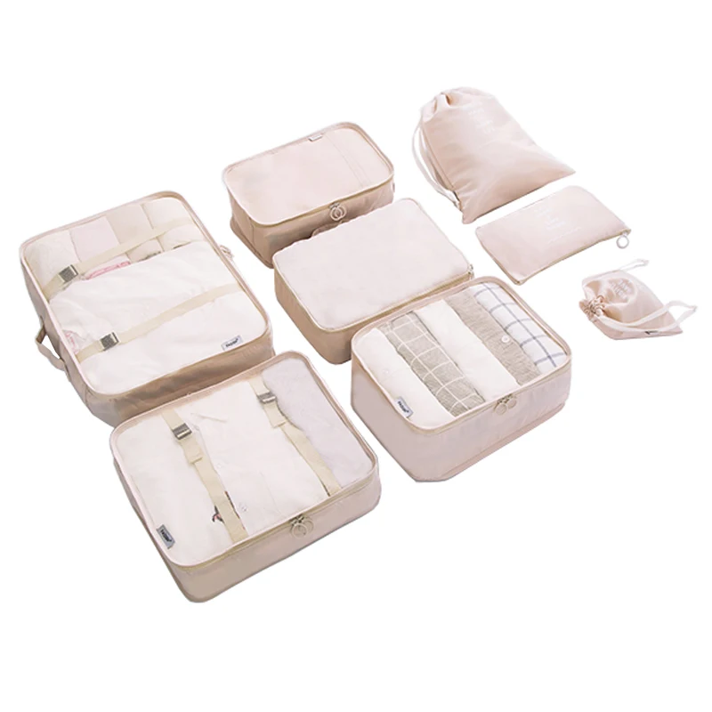 

8 pcs/set Portable Polyester Travel Bag Folding Waterproof Women Travel Luggage Organizer