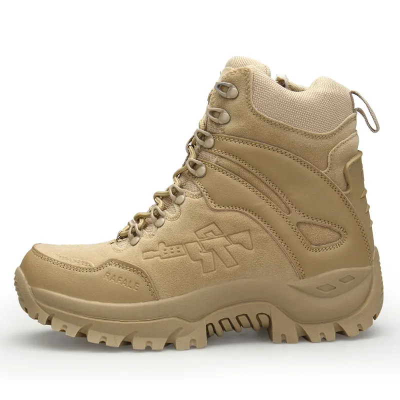 Зимние/Осенние армейские мужские военные уличные износостойкие Нескользящие ботинки для пустыни мужские альпинистские армейские охотничьи зимние тактические ботинки - Цвет: Sand color
