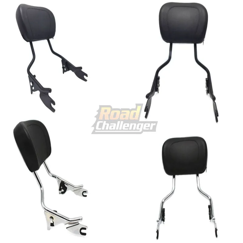 Black Sissy Bar Upright Passenger Backrest w/ Pad For Touring Road King Street Glide FLHR FLHX FLHT FLTR 2009