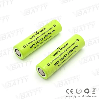 

Vappower IMR 18650 3000mah 30A 3.7V rechargeable high drain Li-ion battery with flat top(1 pc)