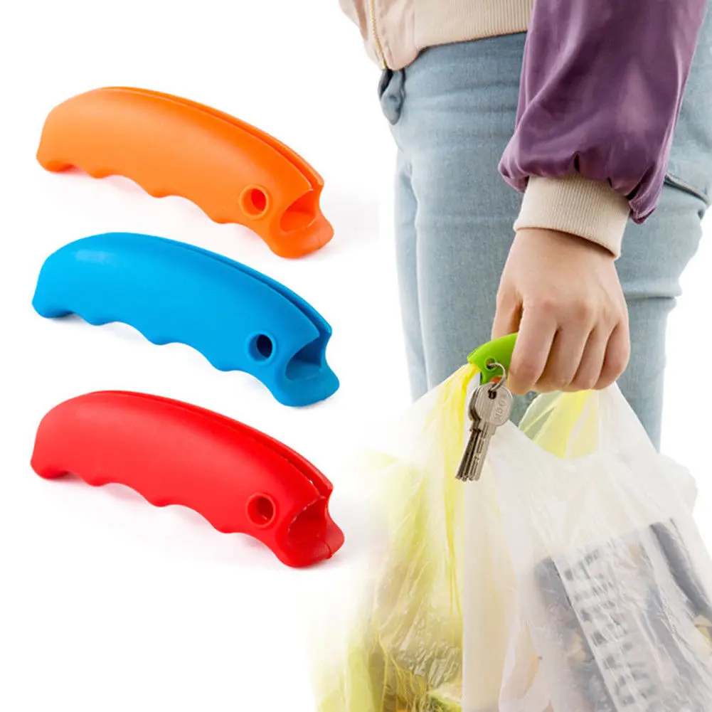 

Portable Handy Carry Shopping Storage Bags Clip Soft Silicone Handheld Device