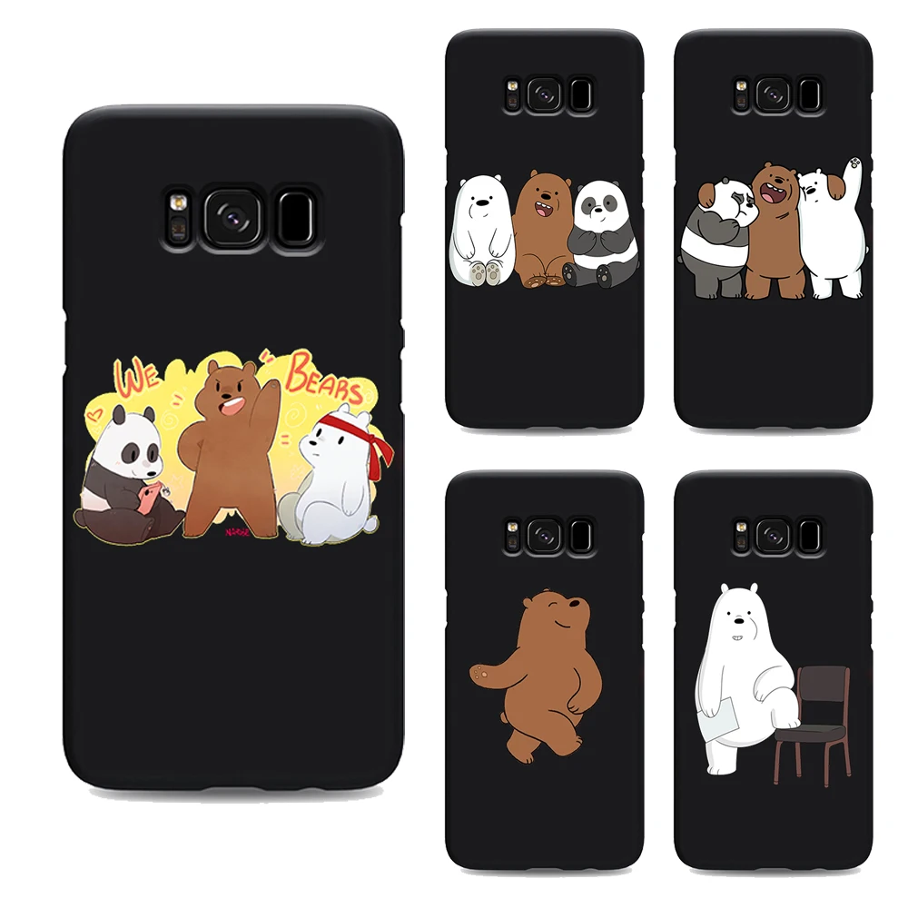 

we bare bears miniso soft Silicone black cover phone case for samsung galaxy s7 edge s6 s5 s8 s9 plus best custom TPU Housing