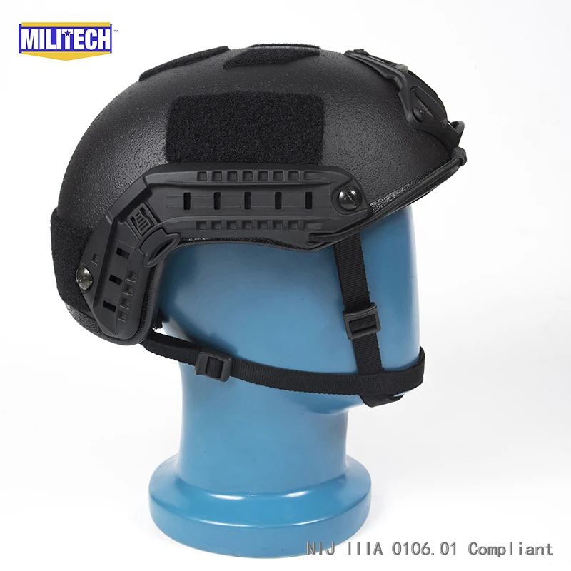 Сертификация ISO MILITECH 1 25 кг Lite Черный супер высокой арамидный баллистический шлем