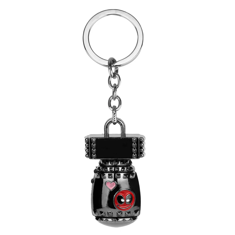 

Marvel Comics Deadpool 2 Keychain Metal Pendant Keyring Holder Lovely Bomb Model llaveros Car Bag Charm Men Chaveiro HC12867
